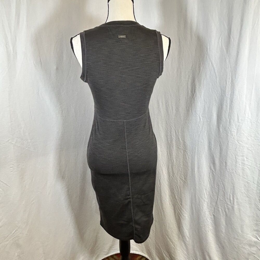 Prana Becksa Tank Dress Mink Grey Ribbed Stretch UPF 50 Athletic Bodycon Small - Picture 2 of 13